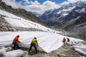Účinnost geotextilních dek na zpomalení tání ledovců